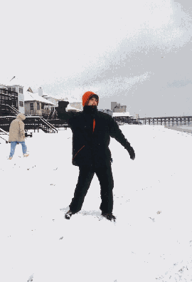 me throwing a snowball